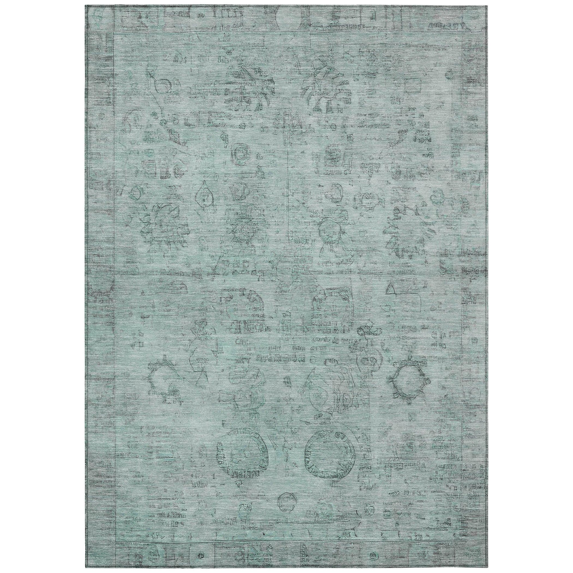 Addison Rugs Laeanor Teal Washable Indoor-Outdoor Rug