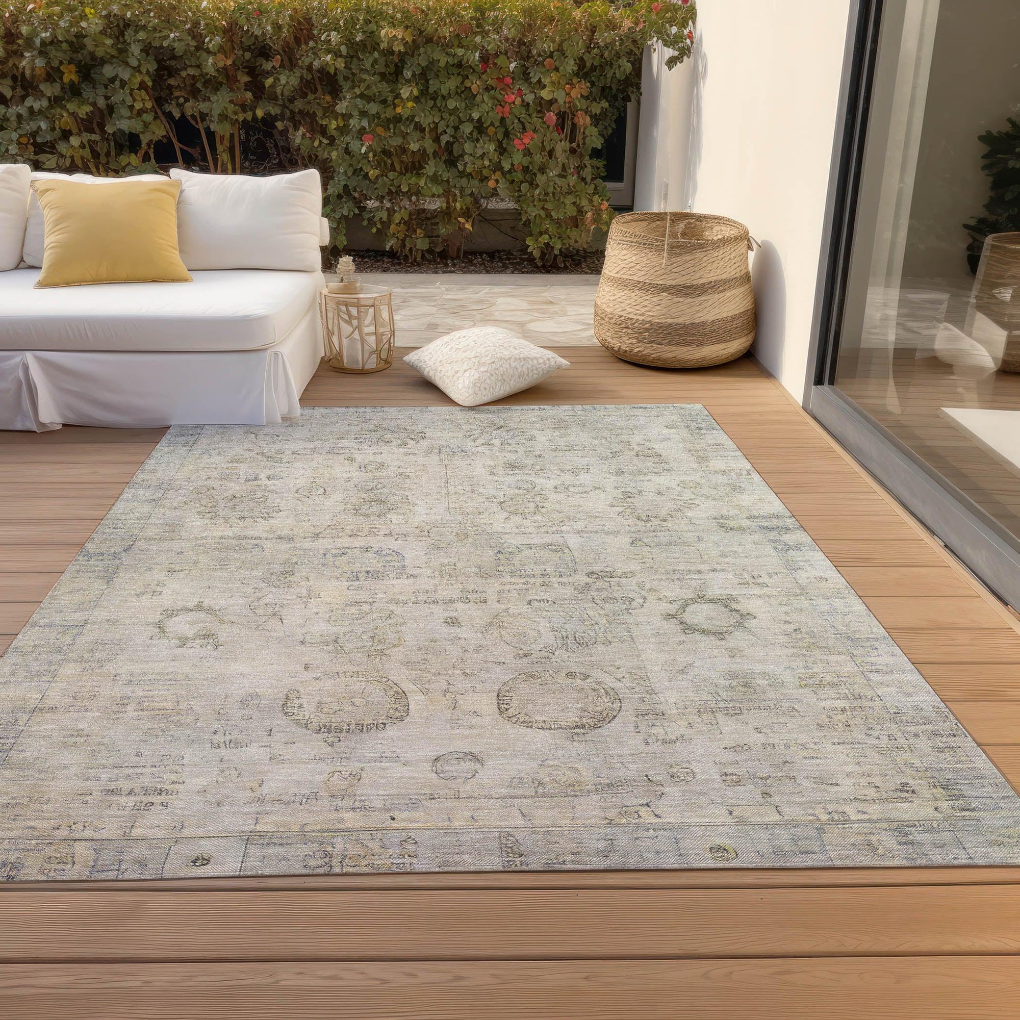 Addison Rugs Laeanor Ivory Washable Indoor-Outdoor Rug