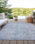 Laeanor Blue Washable Indoor-Outdoor Rug