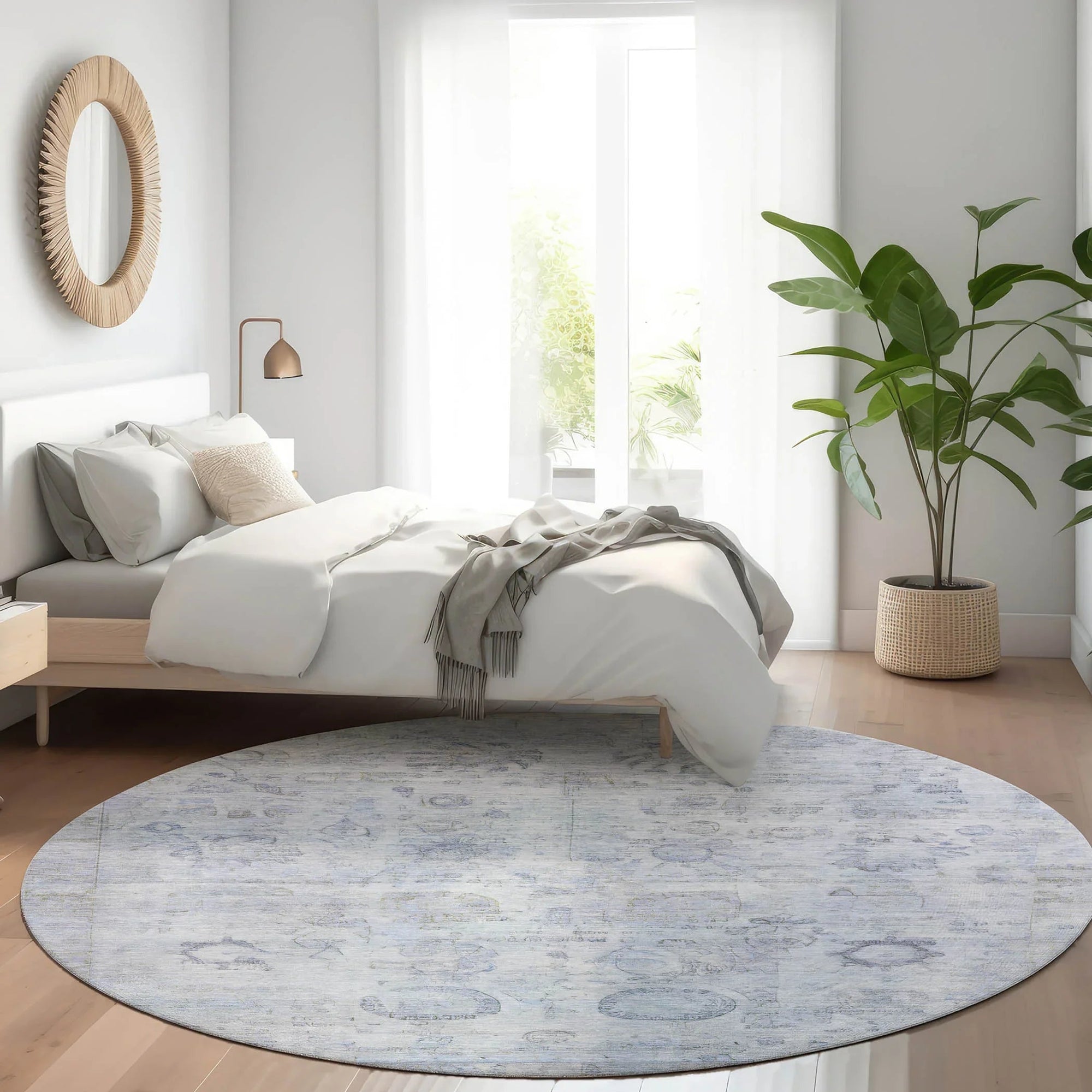 Laeanor Blue Washable Indoor-Outdoor Rug