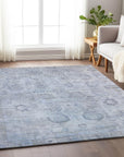 Laeanor Blue Washable Indoor-Outdoor Rug
