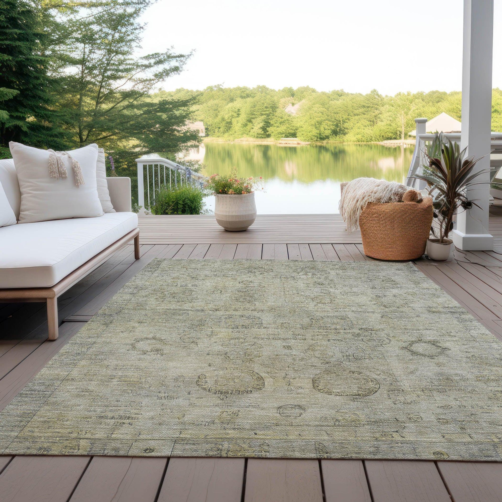 Addison Rugs Laeanor Brown Washable Indoor-Outdoor Rug