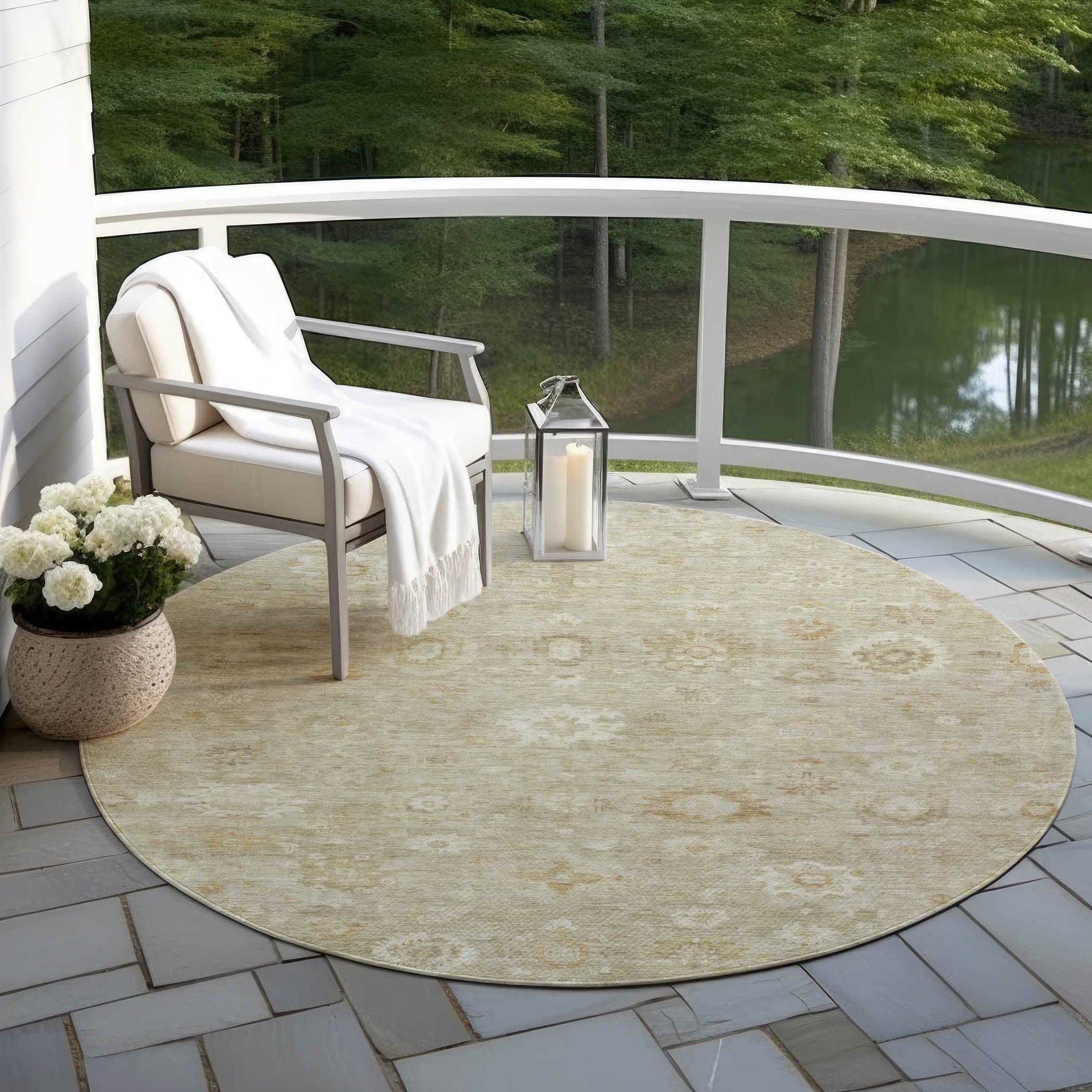 Laeara Brown Washable Indoor-Outdoor Rug