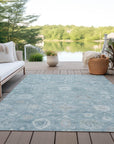 Laeara Blue Washable Indoor-Outdoor Rug