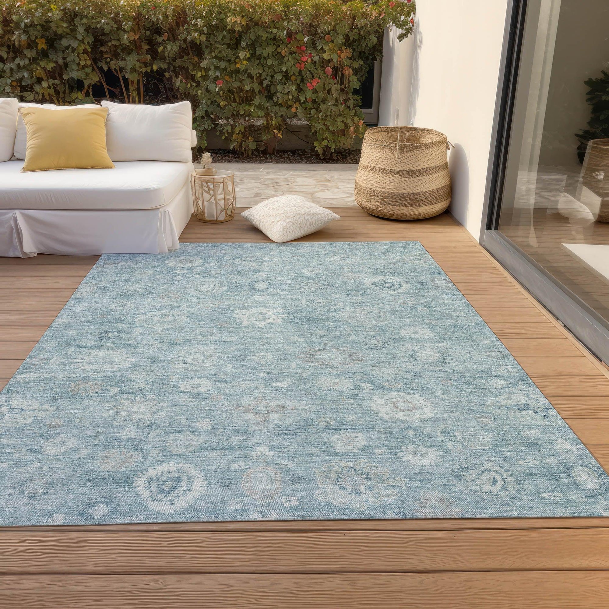 Addison Rugs Laeara Blue Washable Indoor-Outdoor Rug