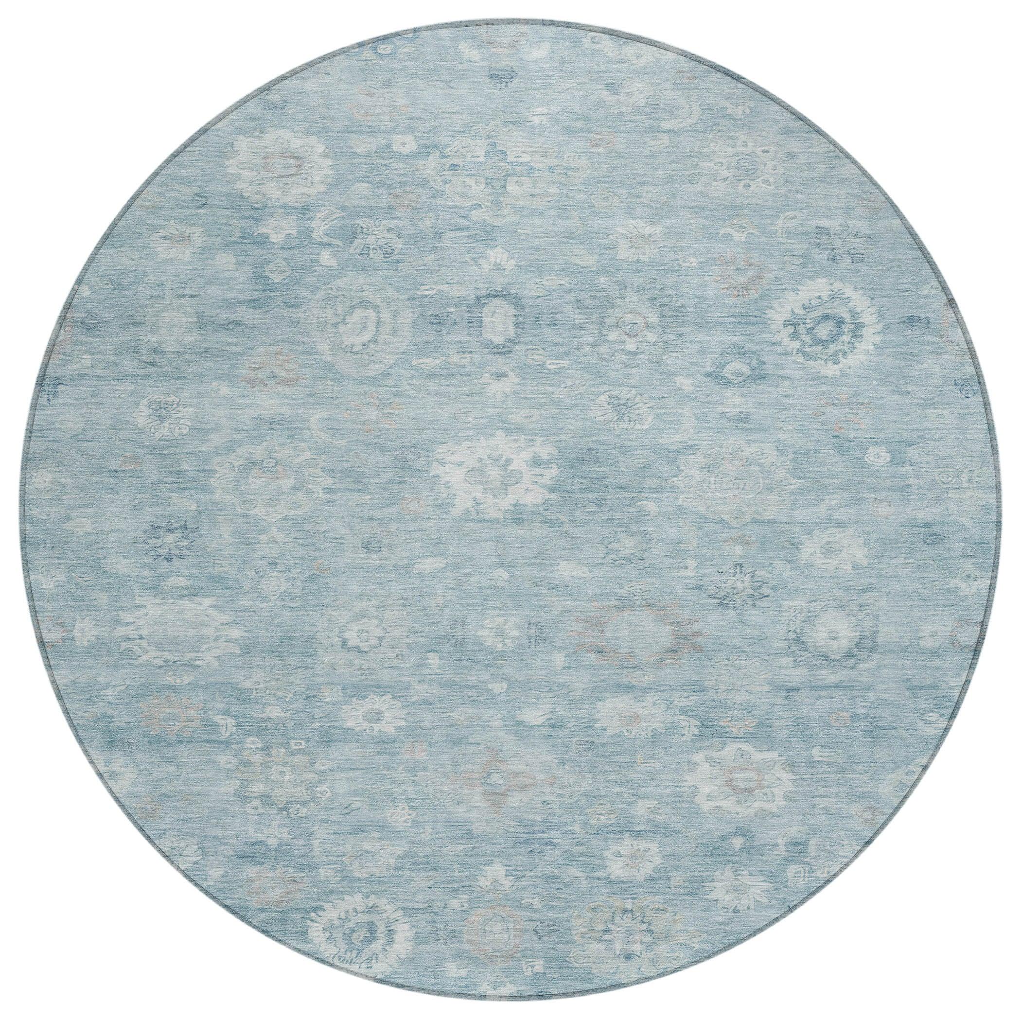 Laeara Blue Washable Indoor-Outdoor Rug