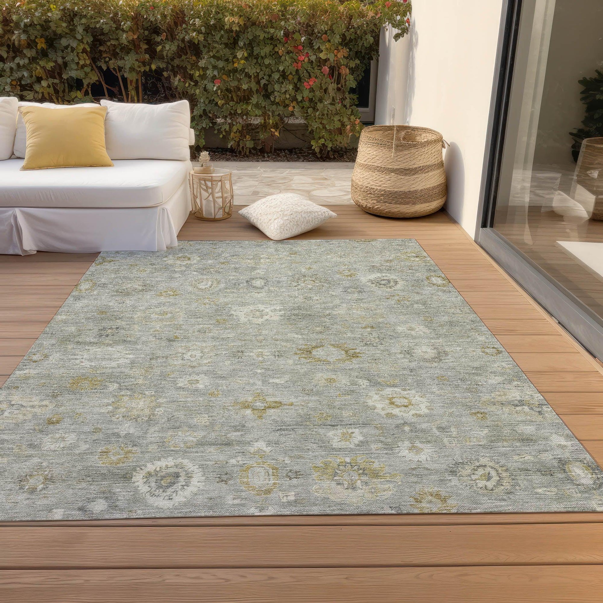 Addison Rugs Laeara Gray Washable Indoor-Outdoor Rug