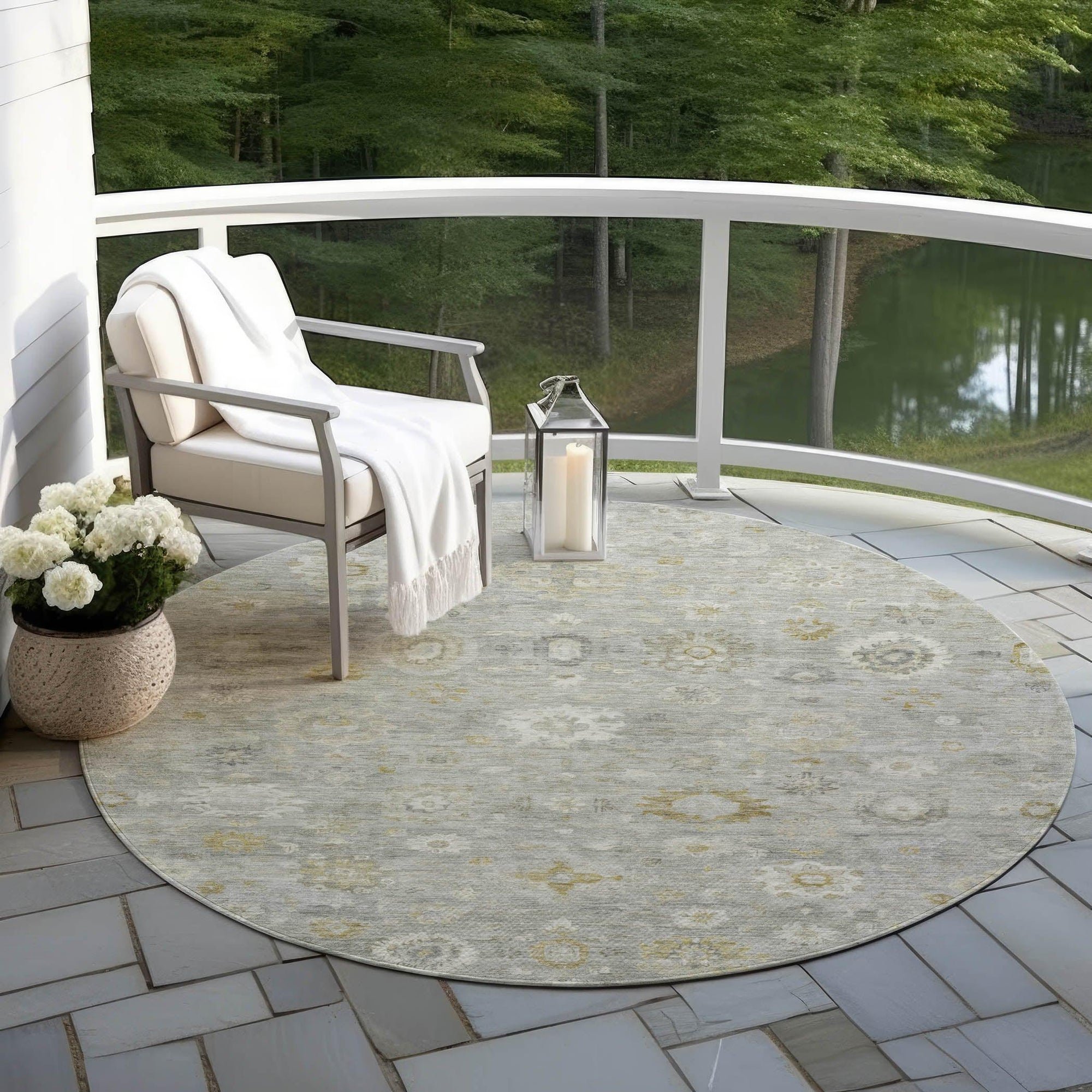 Addison Rugs Laeara Gray Washable Indoor-Outdoor Rug