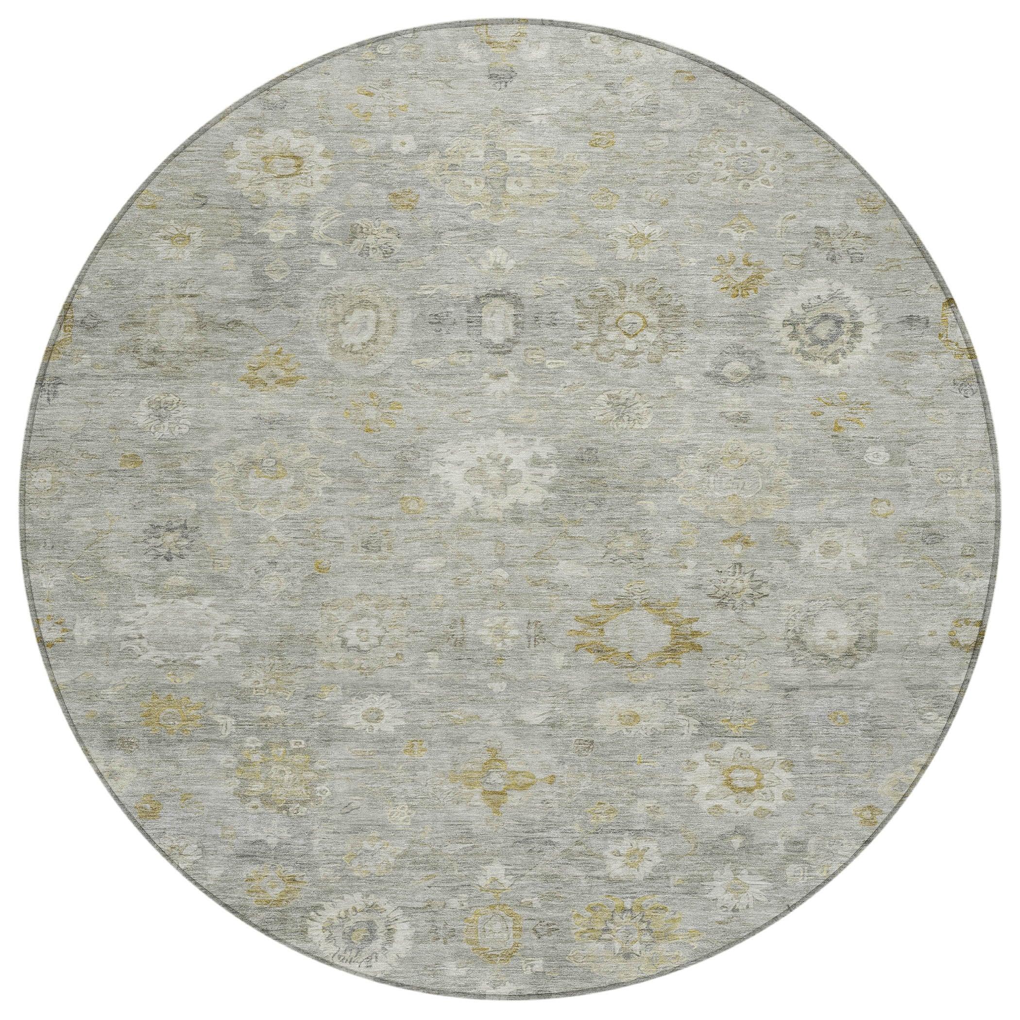 Laeara Gray Washable Indoor-Outdoor Rug