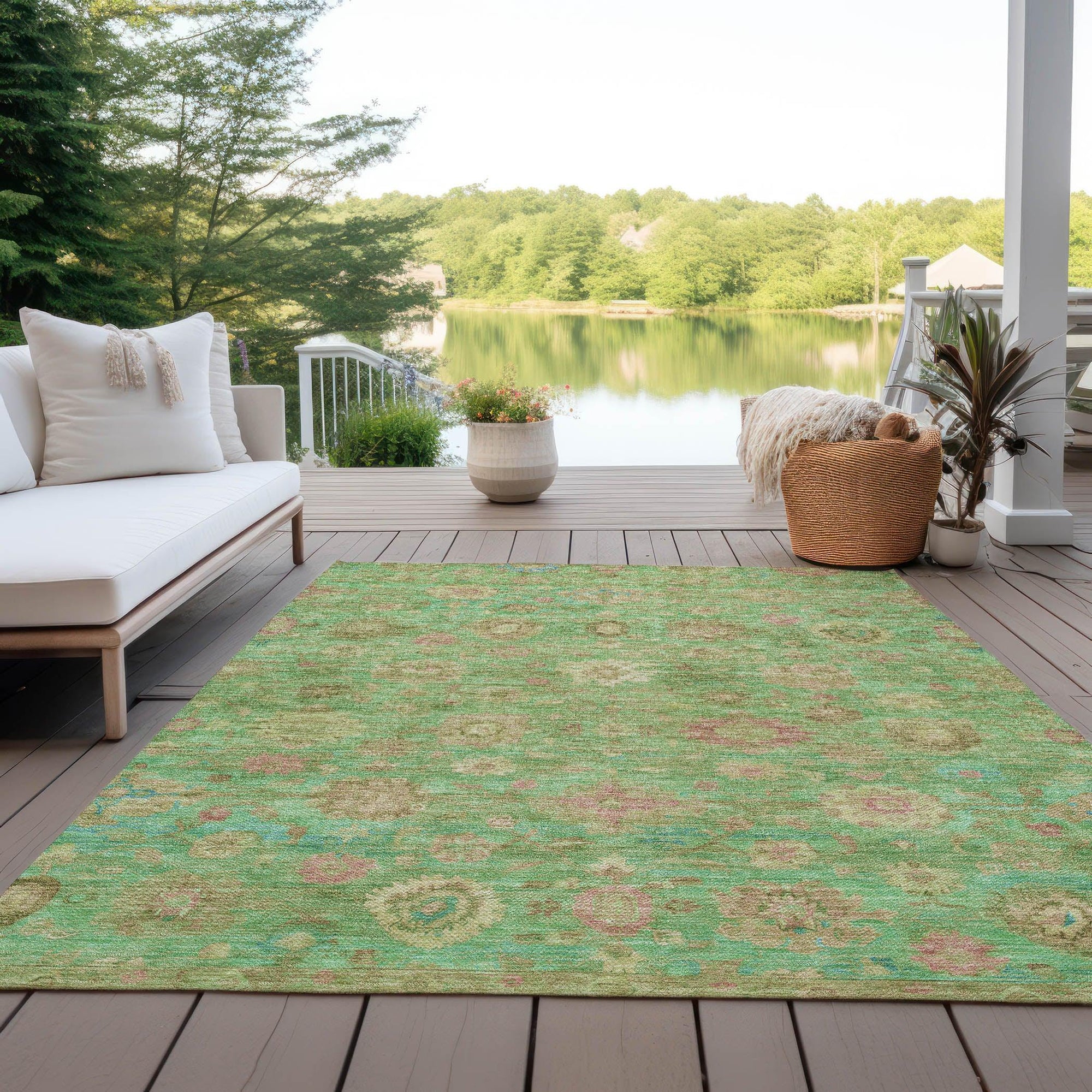 Addison Rugs Laeara Lime Washable Indoor-Outdoor Rug