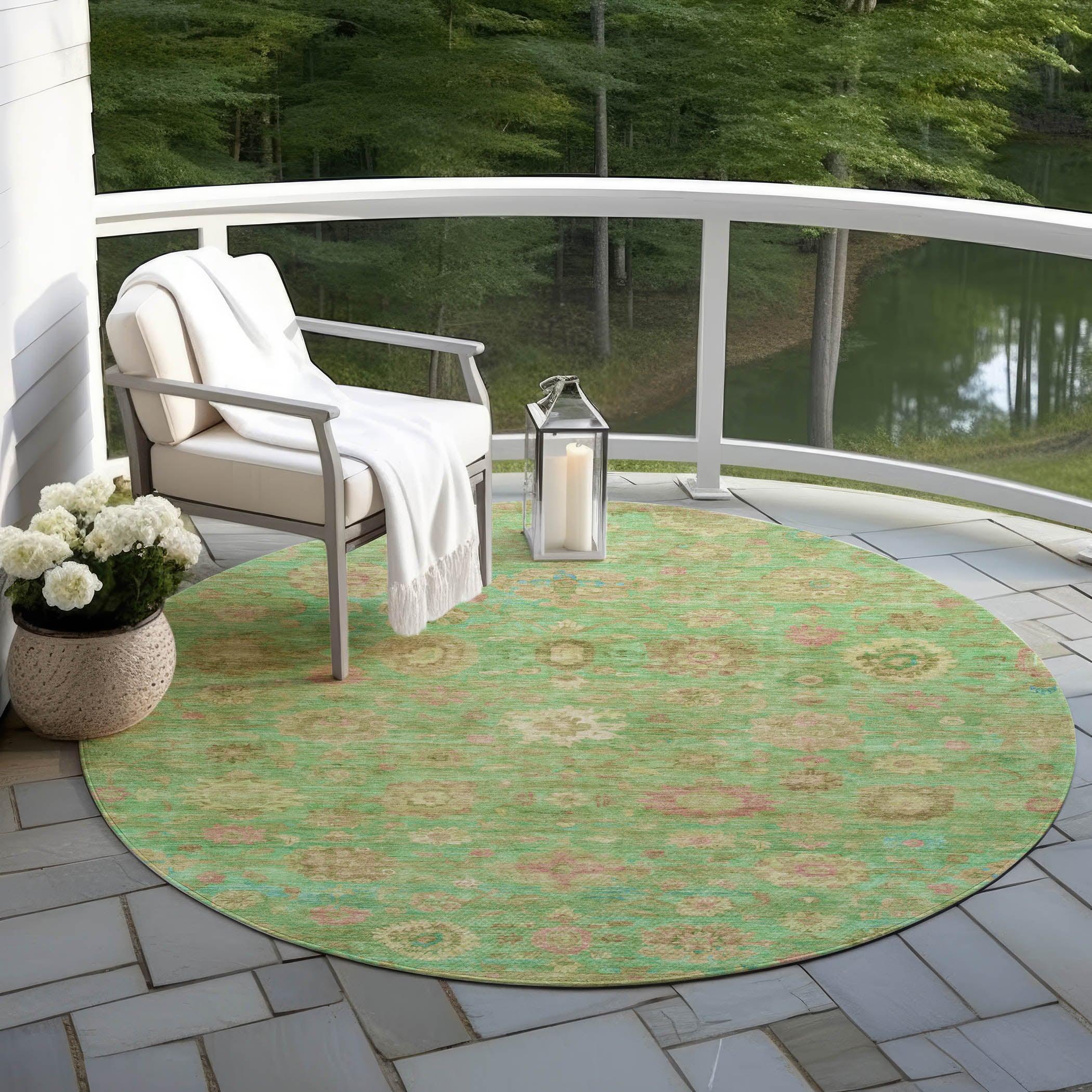Laeara Lime Washable Indoor-Outdoor Rug
