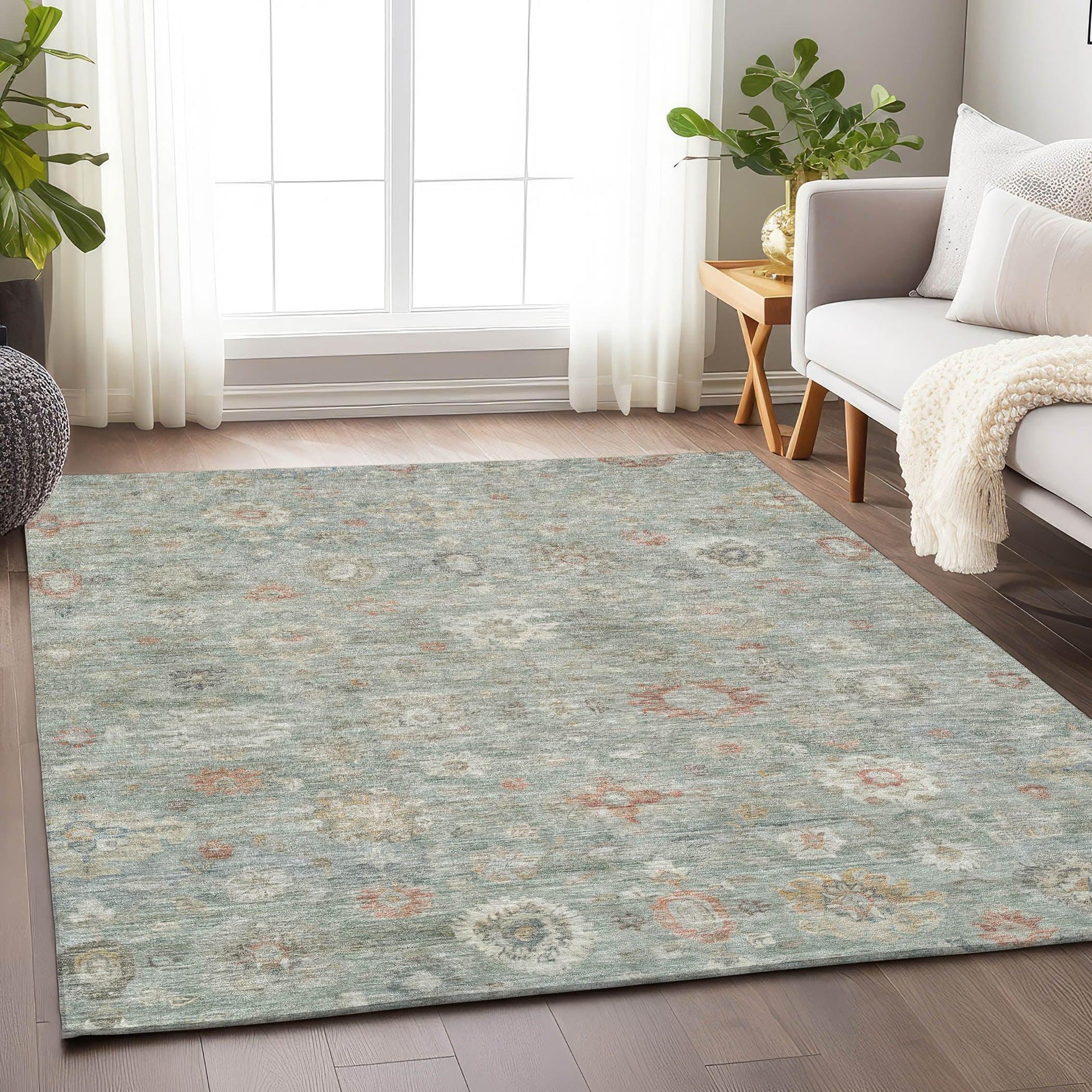 Addison Rugs Laeara Green Washable Indoor-Outdoor Rug