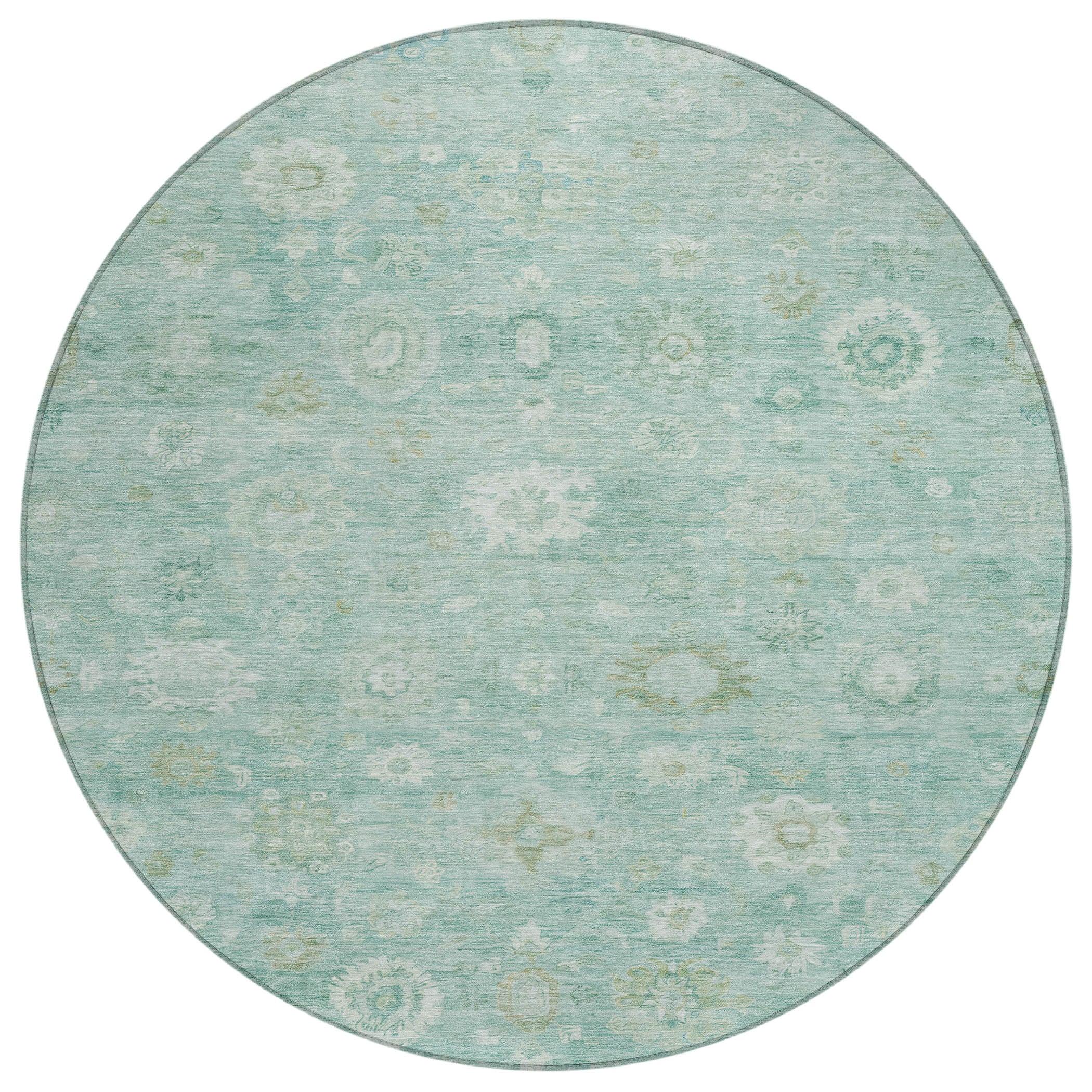 Laeara Teal Washable Indoor-Outdoor Rug