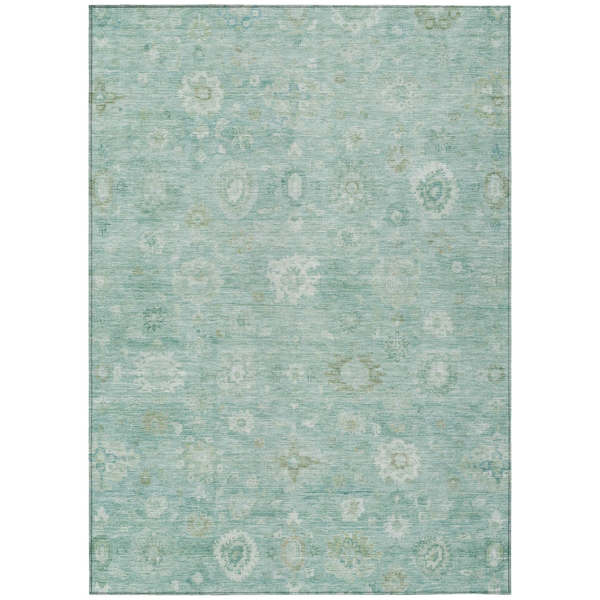 Addison Rugs Laeara Teal Washable Indoor-Outdoor Rug