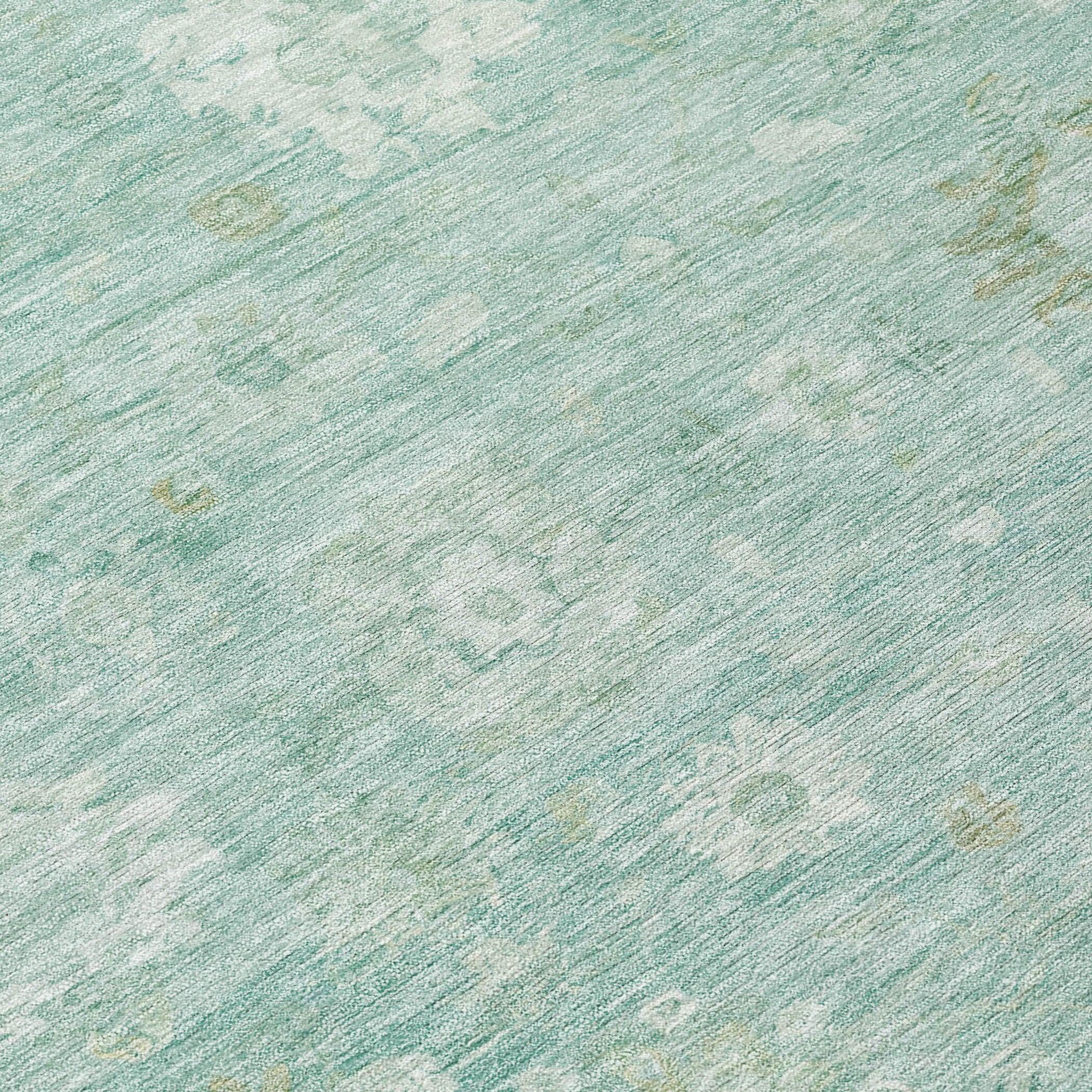 Laeara Teal Washable Indoor-Outdoor Rug