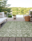 Laearis Green Washable Indoor-Outdoor Rug
