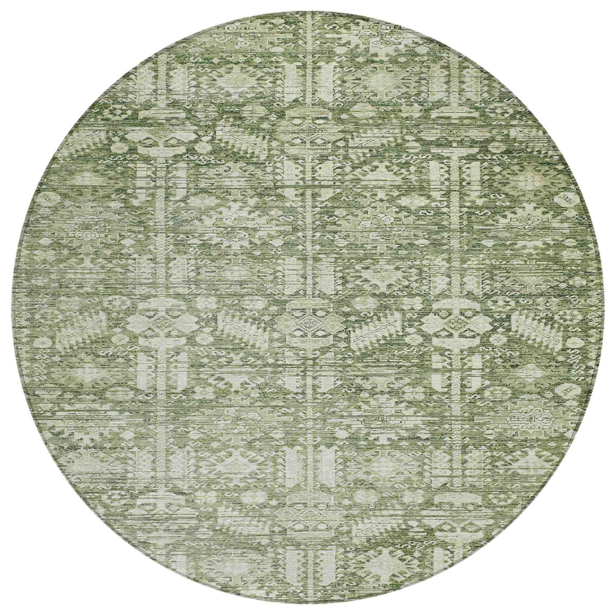 Laearis Green Washable Indoor-Outdoor Rug