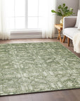 Laearis Green Washable Indoor-Outdoor Rug