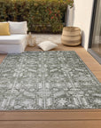 Laearis Gray Washable Indoor-Outdoor Rug
