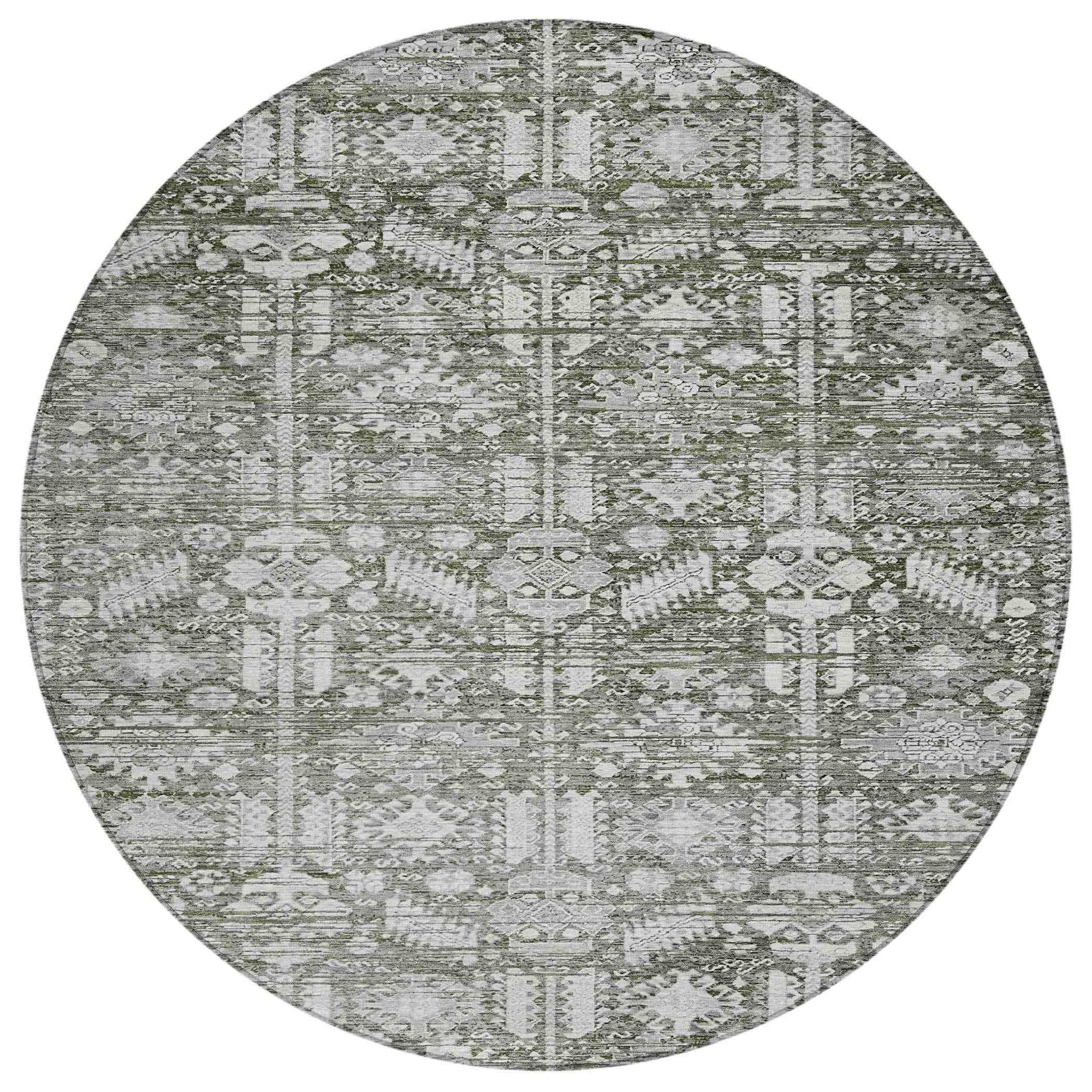Laearis Gray Washable Indoor-Outdoor Rug