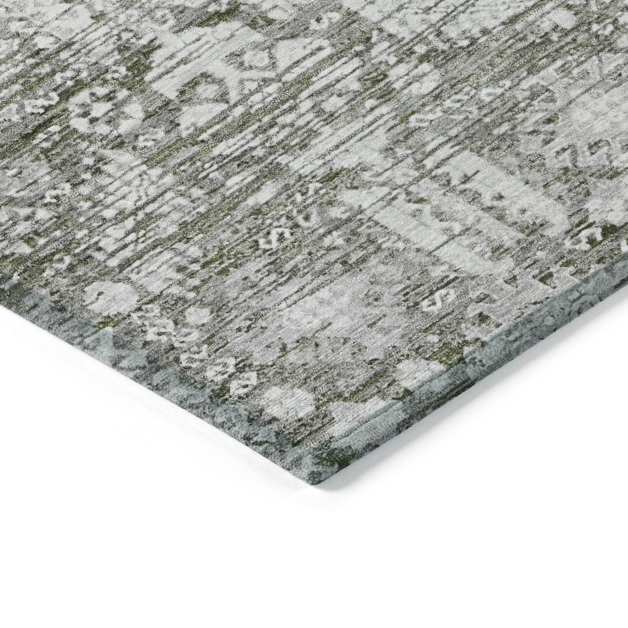 Laearis Gray Washable Indoor-Outdoor Rug