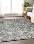 Laearis Gray Washable Indoor-Outdoor Rug