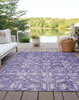 Laearis Purple Washable Indoor-Outdoor Rug