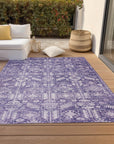 Laearis Purple Washable Indoor-Outdoor Rug