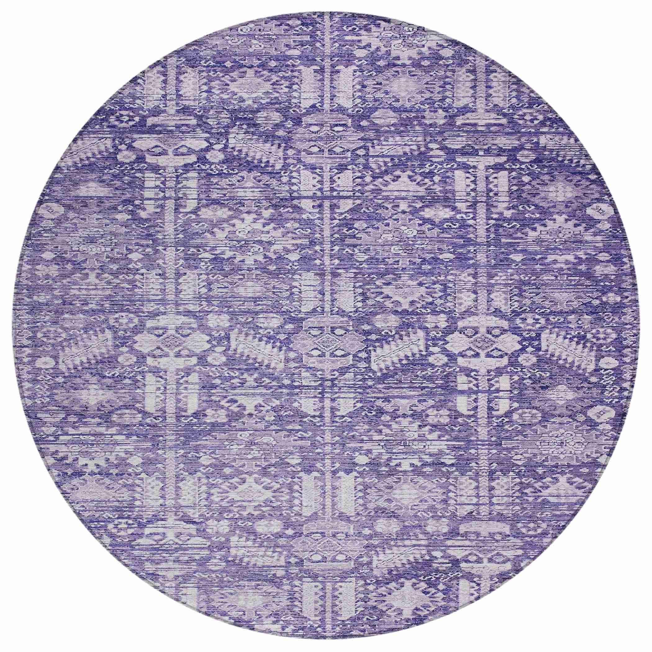 Laearis Purple Washable Indoor-Outdoor Rug