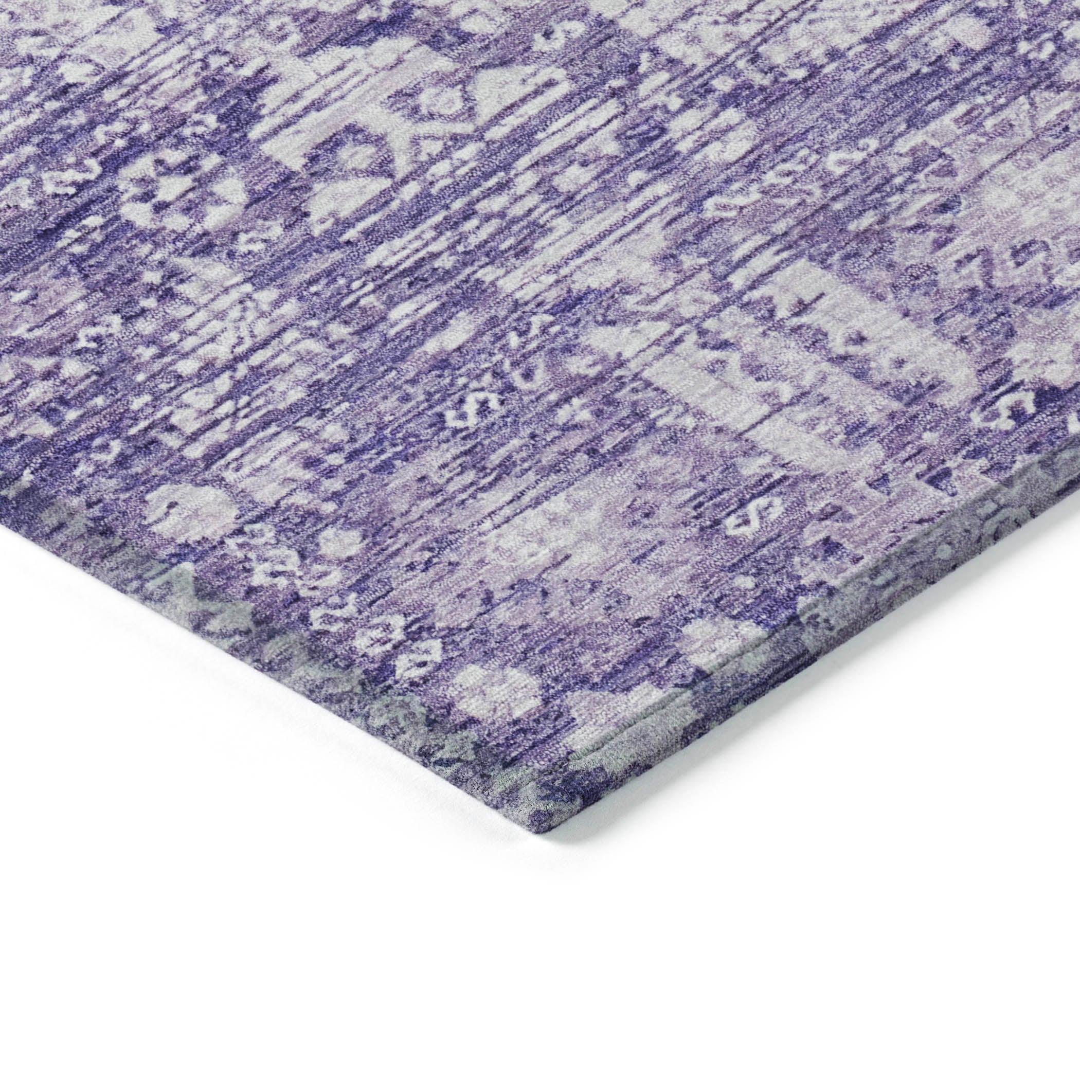 Laearis Purple Washable Indoor-Outdoor Rug