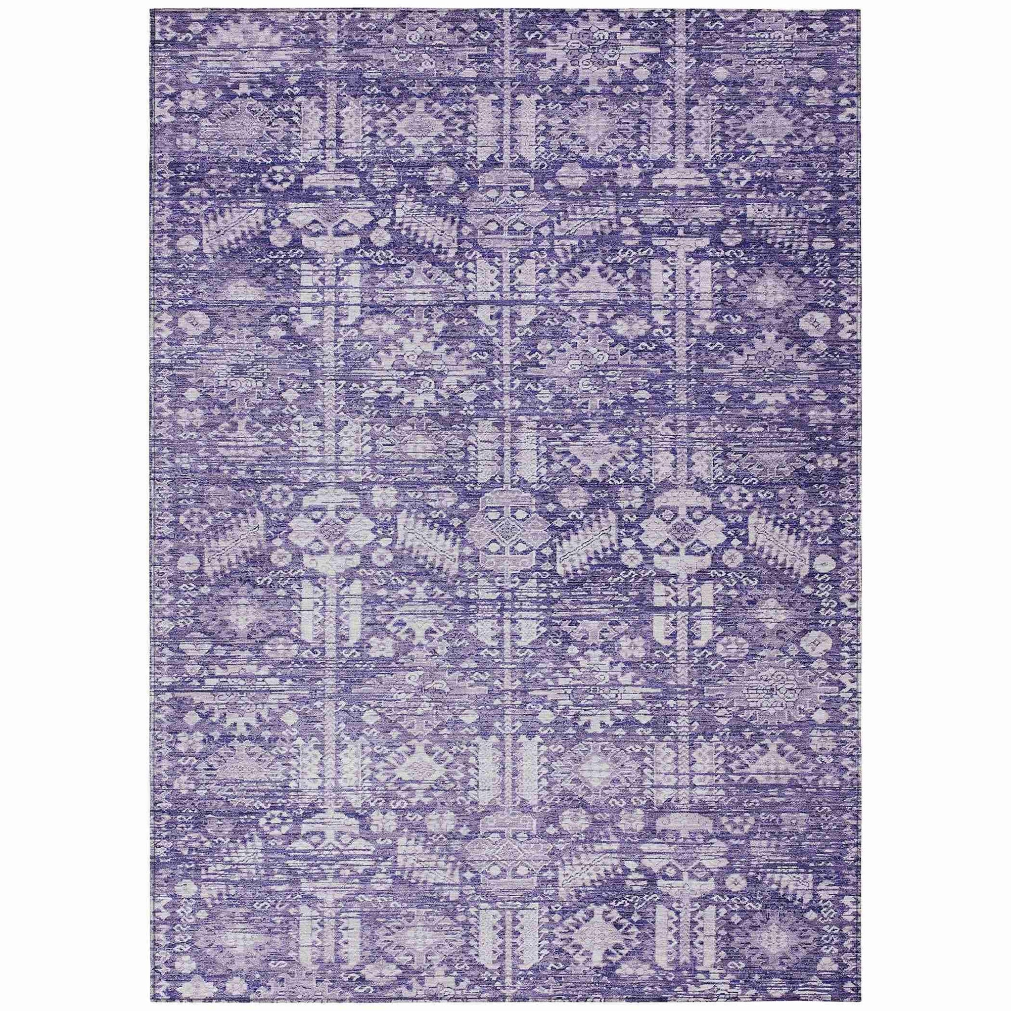 Addison Rugs Laearis Purple Washable Indoor-Outdoor Rug