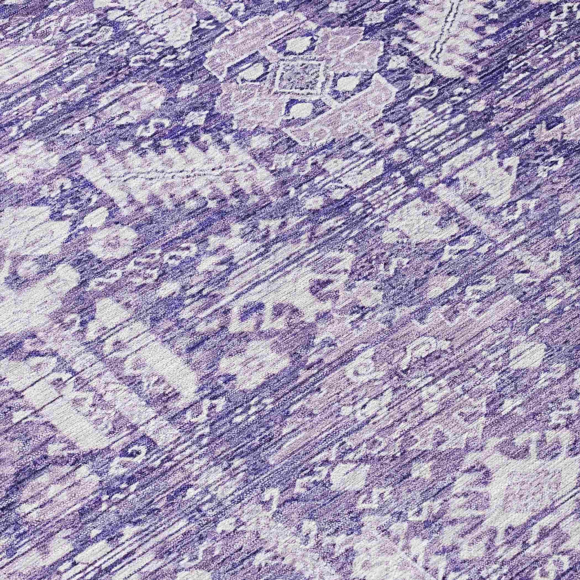Addison Rugs Laearis Purple Washable Indoor-Outdoor Rug