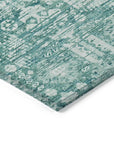 Laearis Teal Washable Indoor-Outdoor Rug