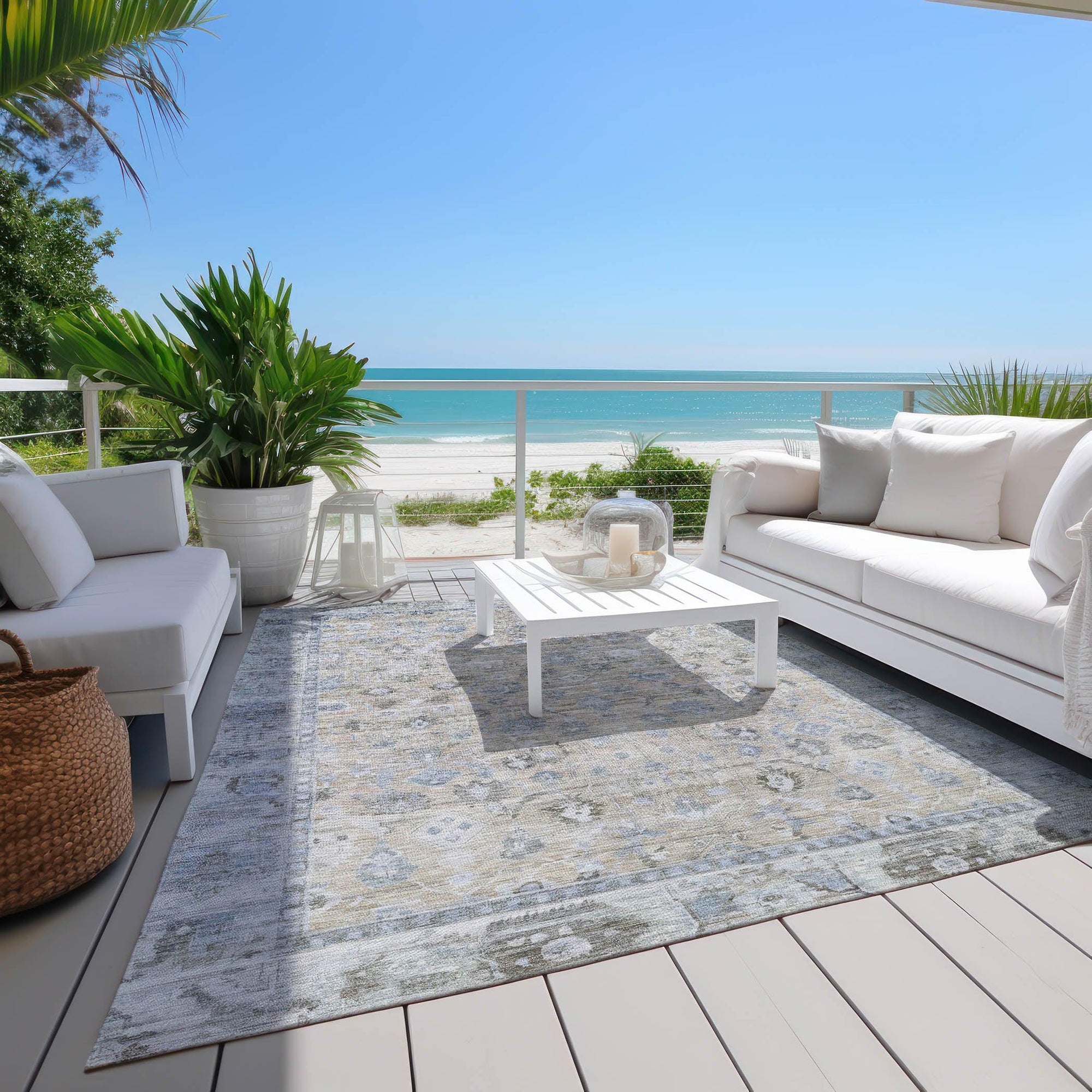Addison Rugs Laeel Beige Washable Indoor-Outdoor Rug