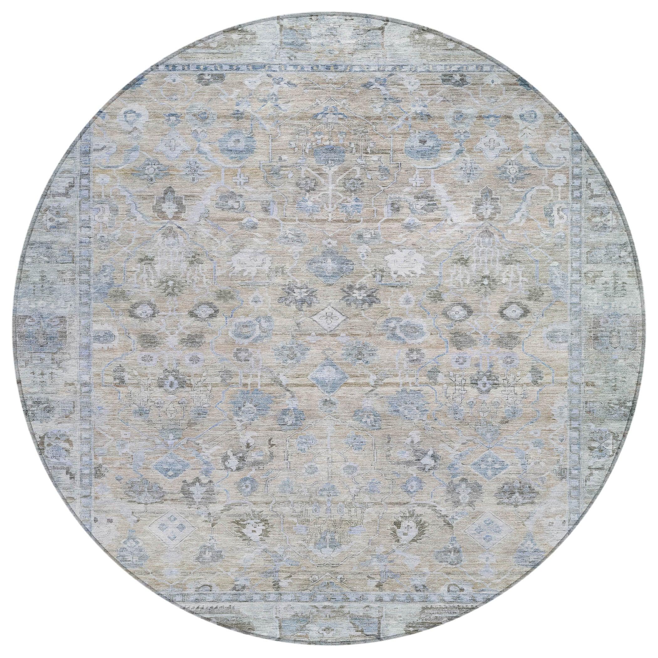 Laeel Beige Washable Indoor-Outdoor Rug