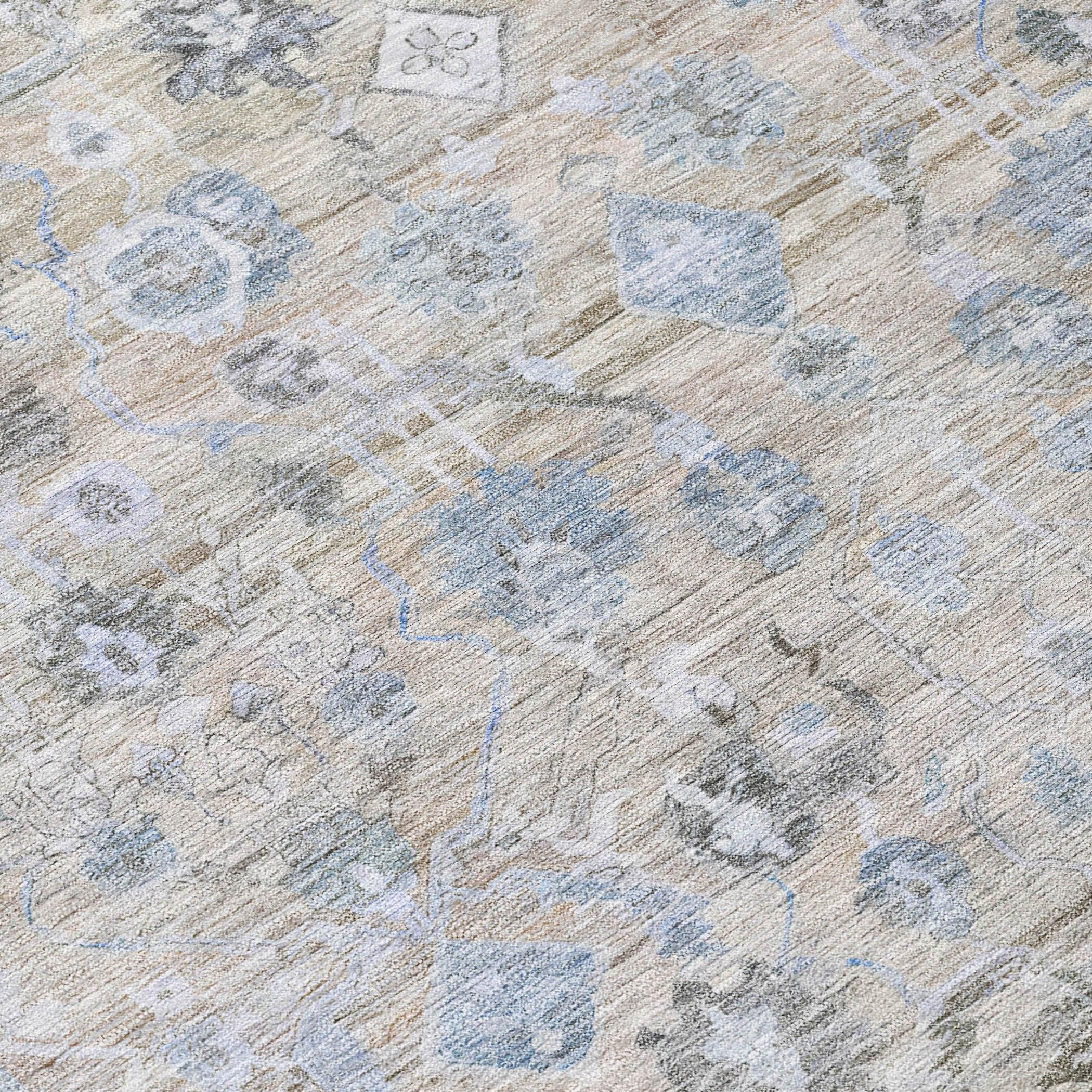 Laeel Beige Washable Indoor-Outdoor Rug