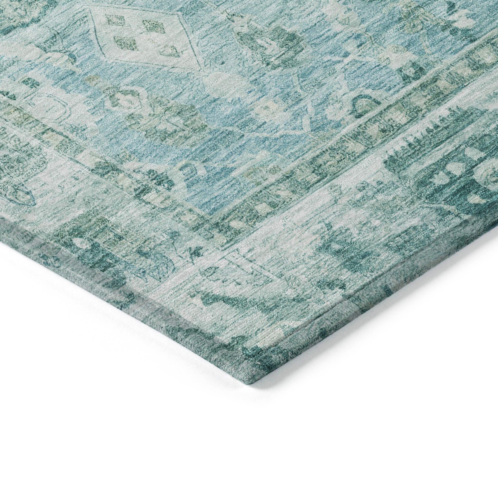 Laeel Blue Washable Indoor-Outdoor Rug