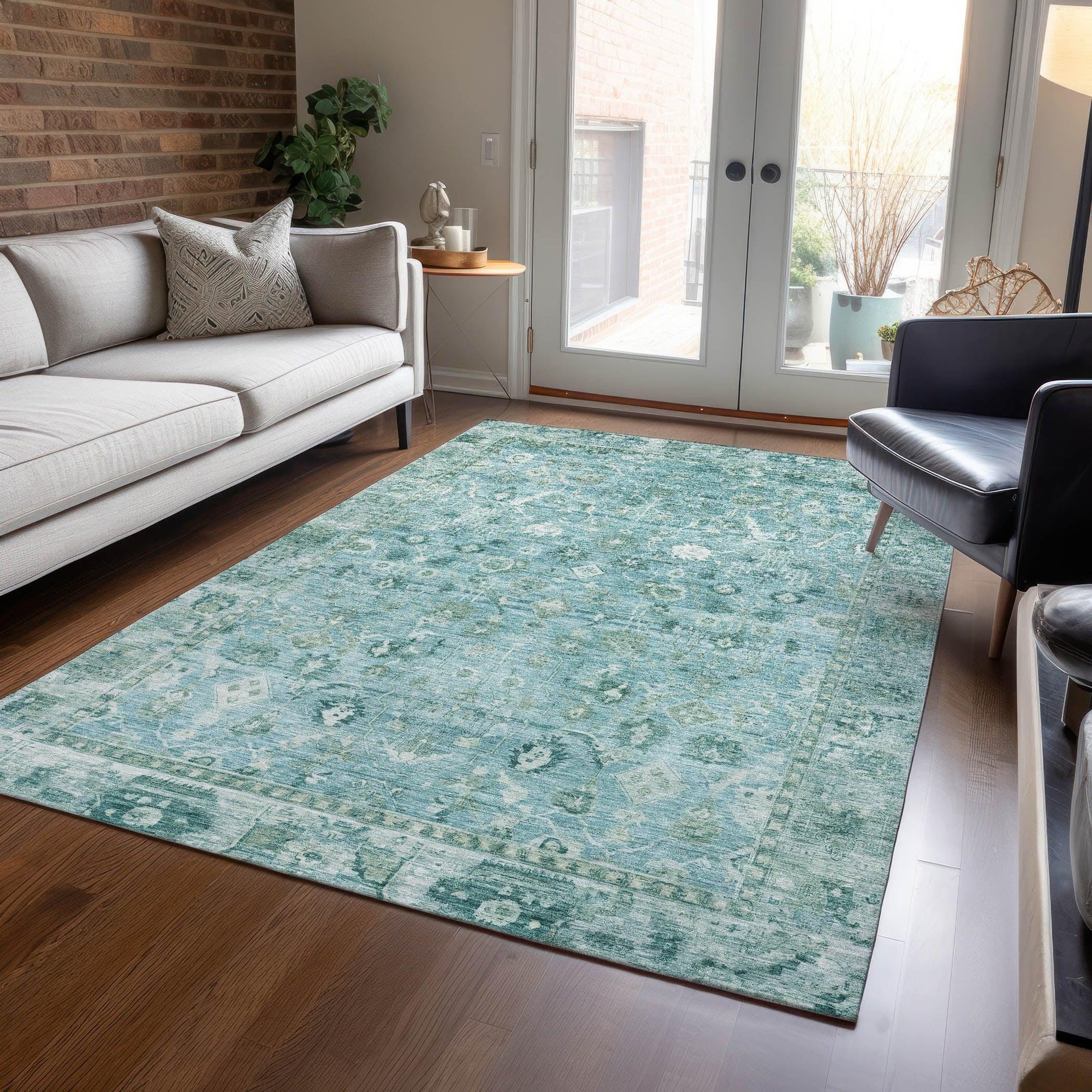 Addison Rugs Laeel Blue Washable Indoor-Outdoor Rug