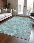 Laeel Blue Washable Indoor-Outdoor Rug