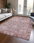 Laeel Pink Washable Indoor-Outdoor Rug