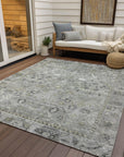 Laeel Gray Washable Indoor-Outdoor Rug