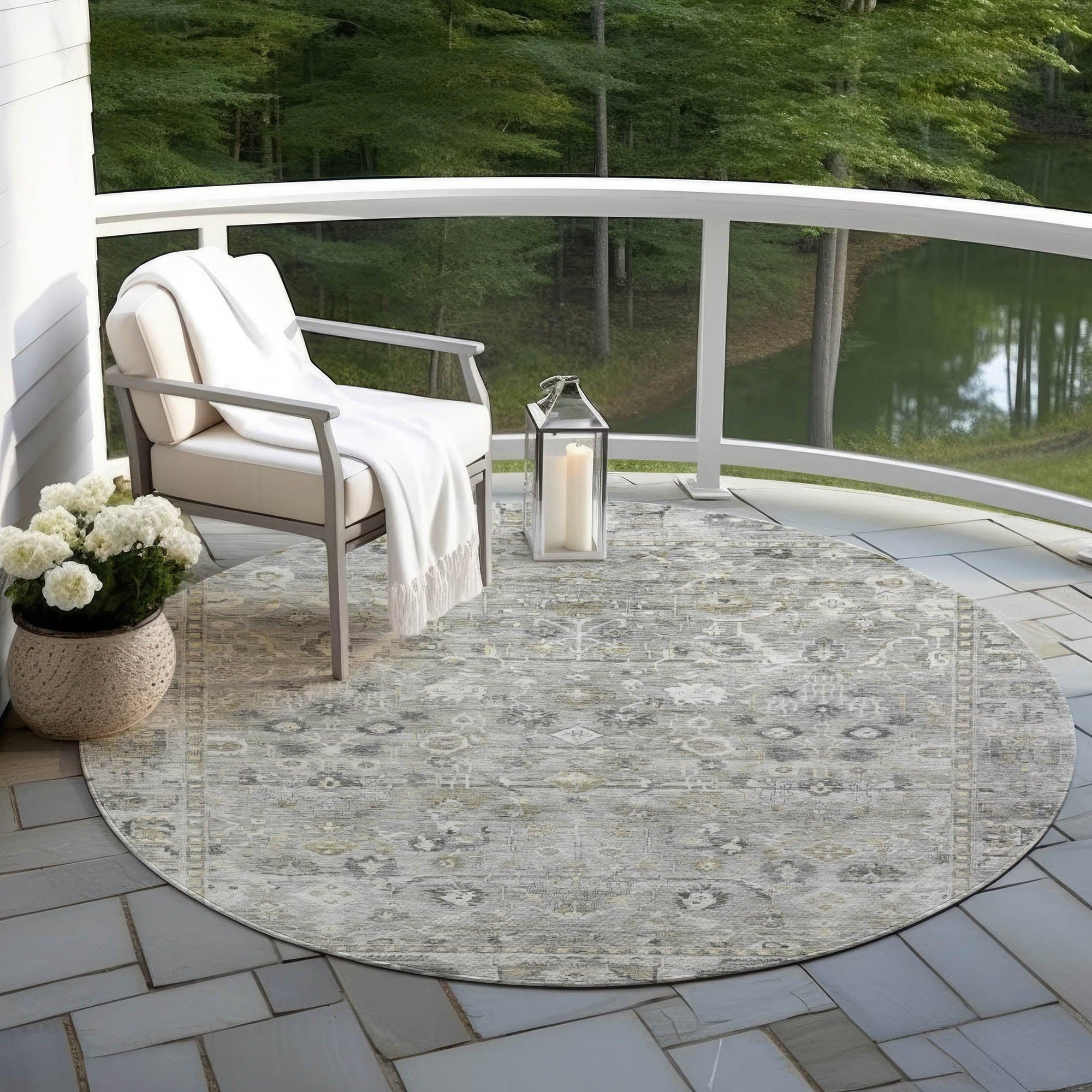 Addison Rugs Laeel Gray Washable Indoor-Outdoor Rug