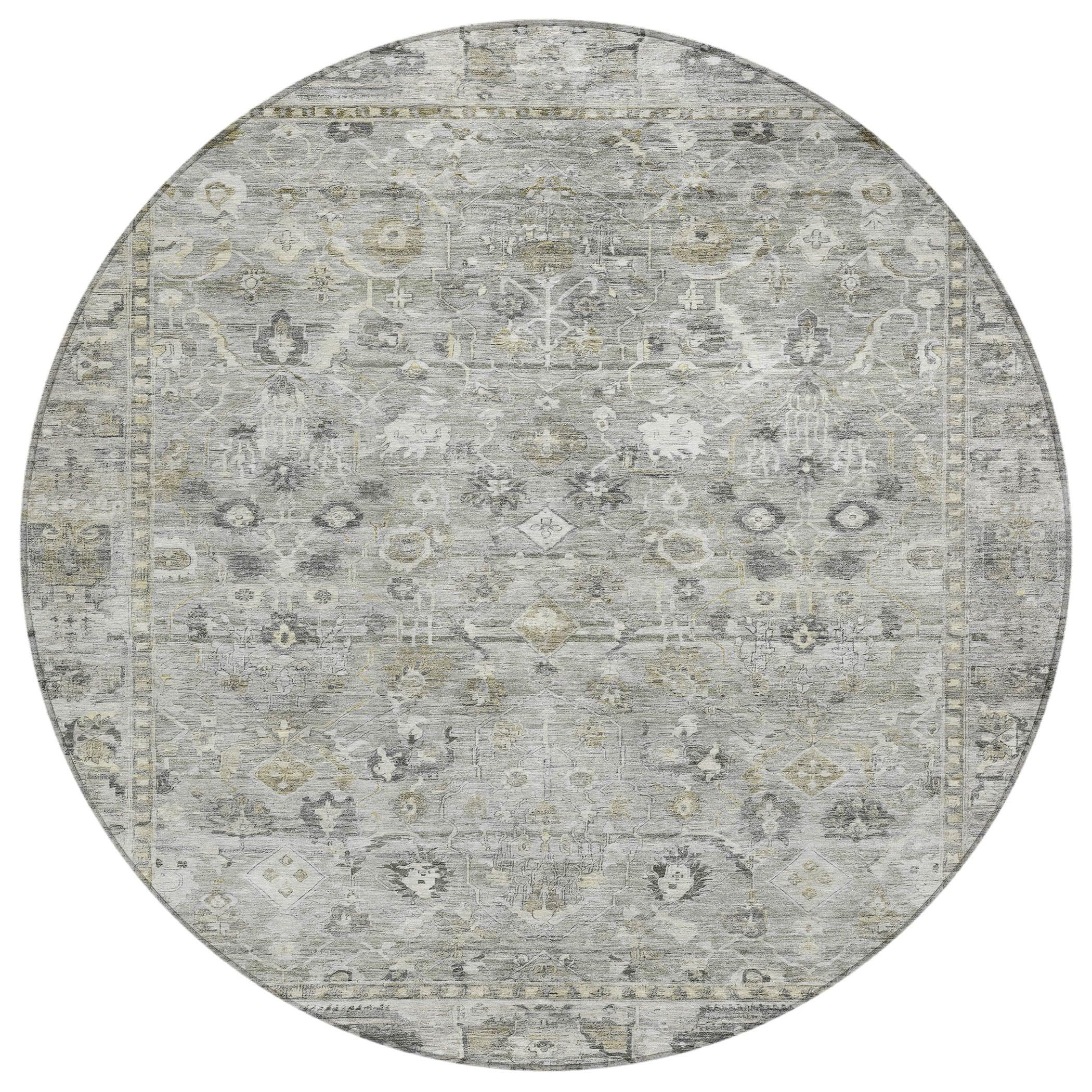 Laeel Gray Washable Indoor-Outdoor Rug