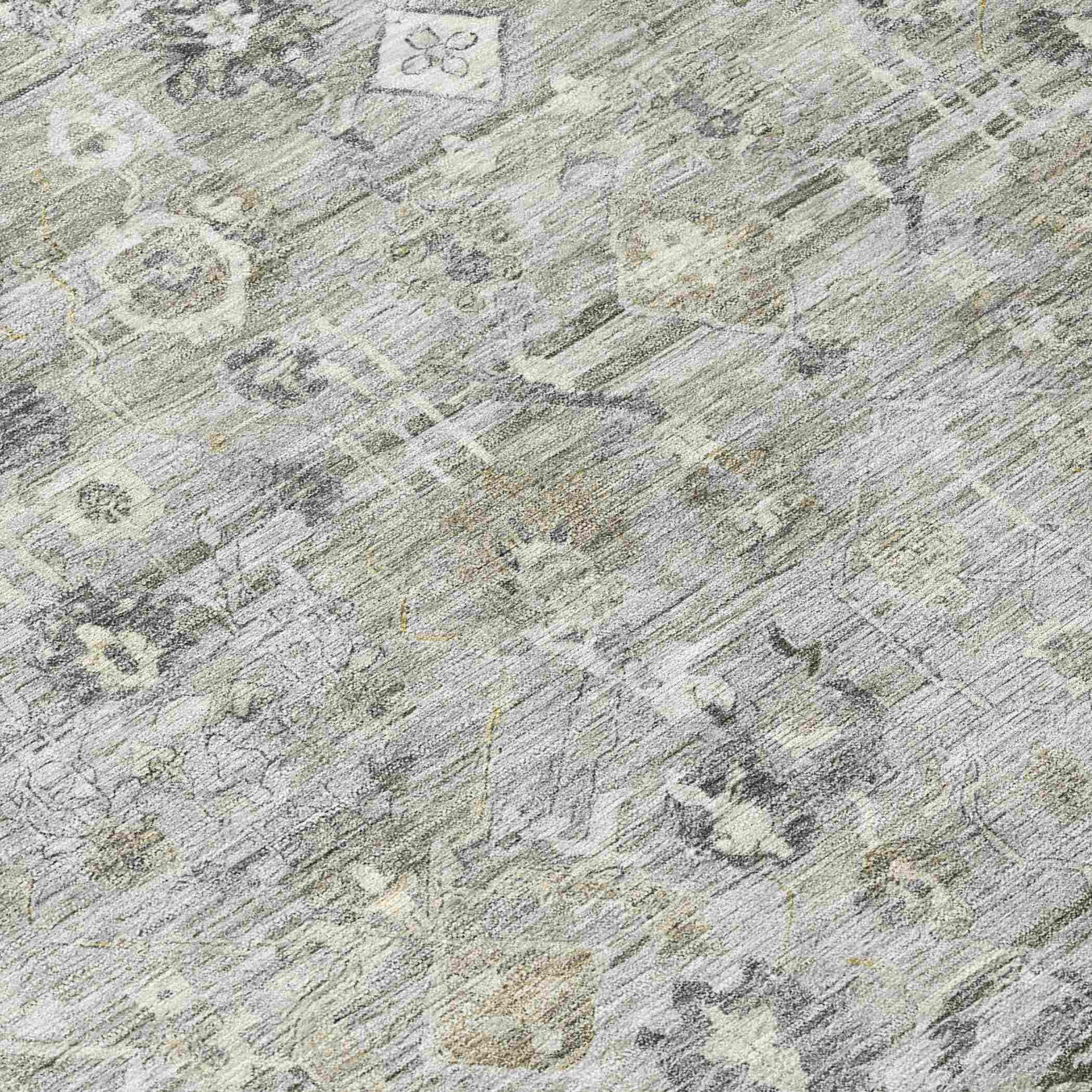 Laeel Gray Washable Indoor-Outdoor Rug