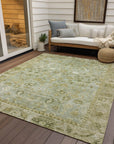 Laeel Green Washable Indoor-Outdoor Rug