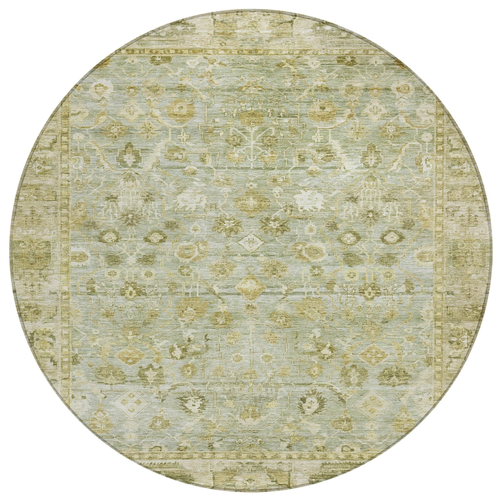 Laeel Green Washable Indoor-Outdoor Rug