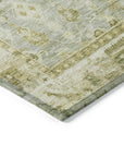 Laeel Green Washable Indoor-Outdoor Rug