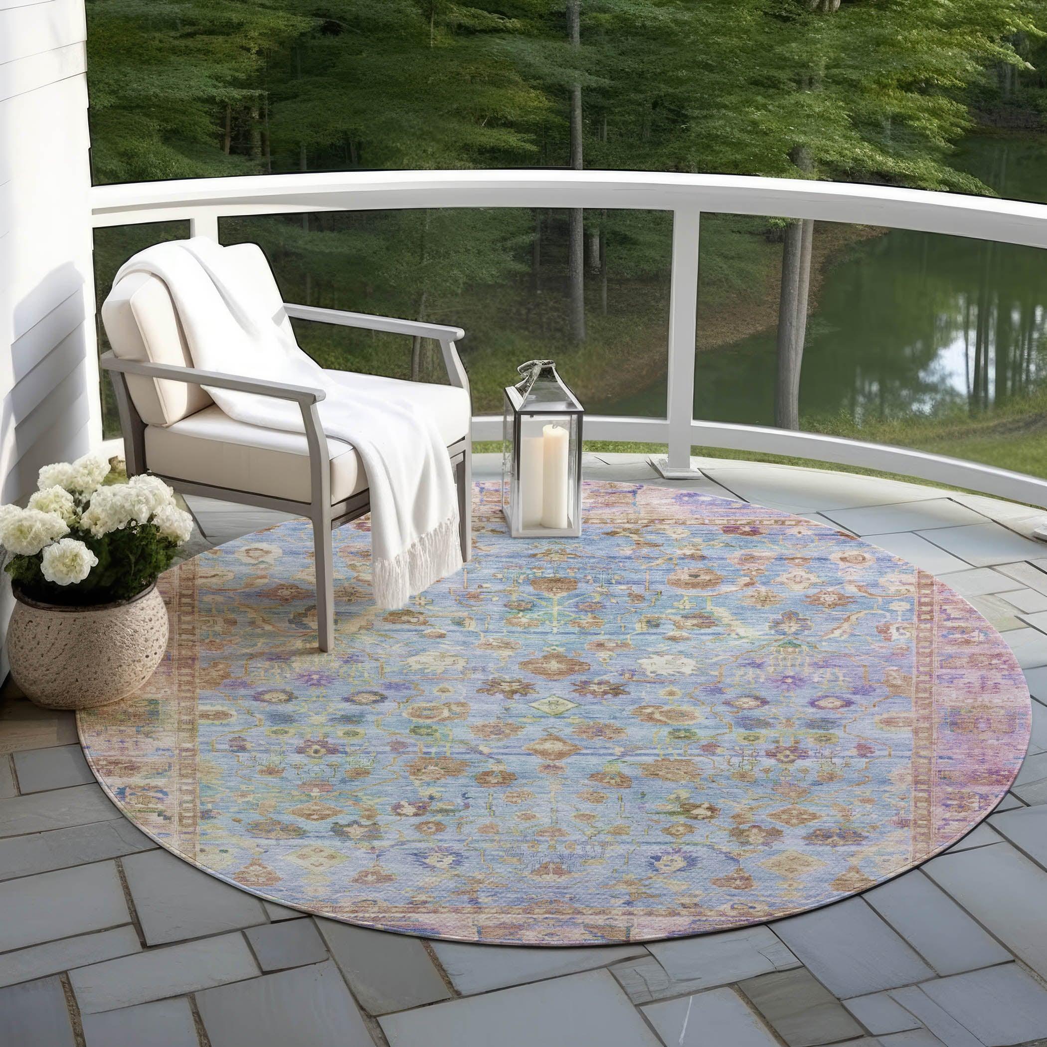Laeel Seafoam Washable Indoor-Outdoor Rug