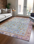 Laeel Seafoam Washable Indoor-Outdoor Rug