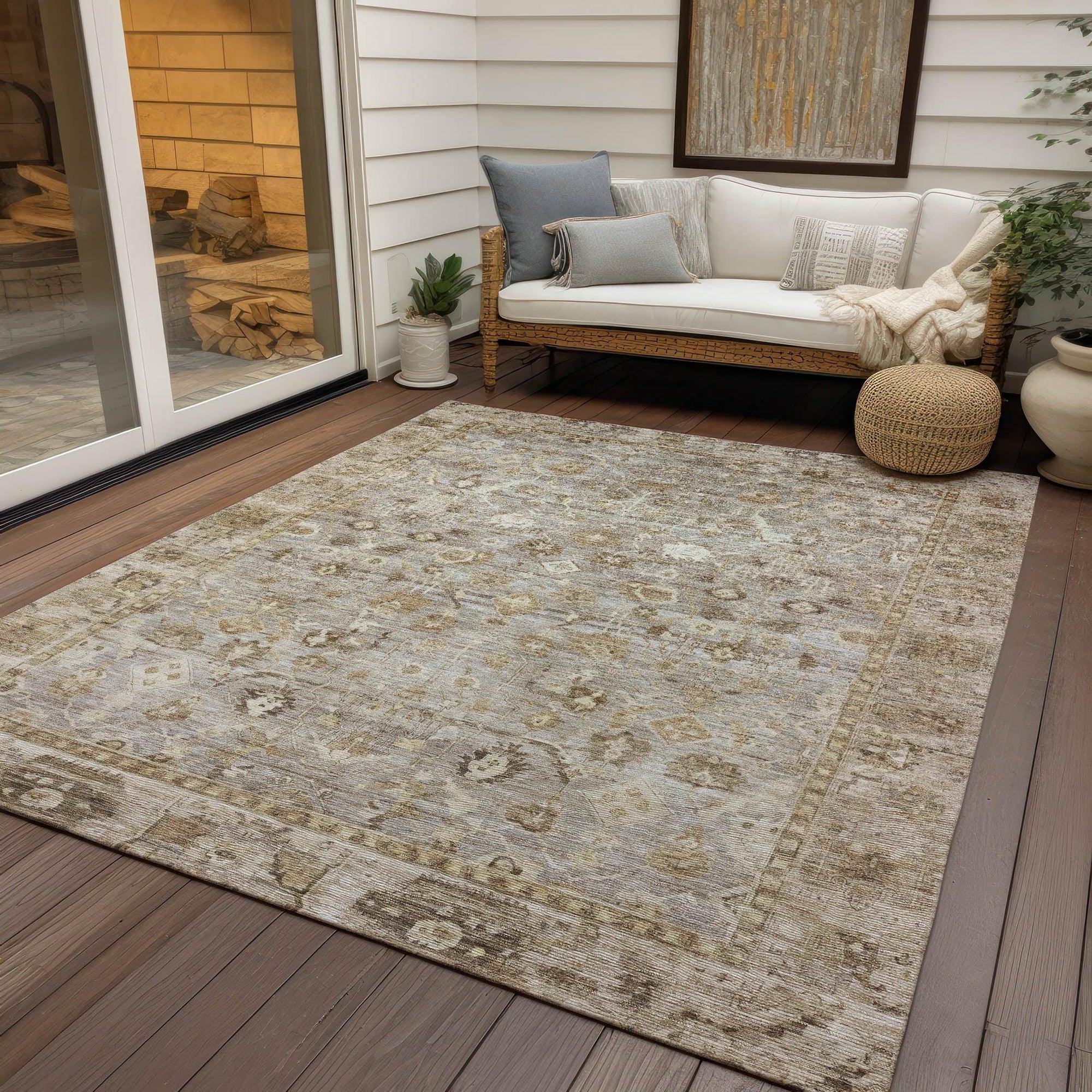 Addison Rugs Laeel Brown Washable Indoor-Outdoor Rug